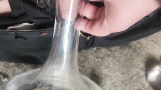Pissing into naval decanter
