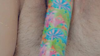 Washroom tub Vibraitor masturbation. Up close pov