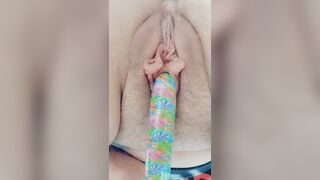 Washroom tub Vibraitor masturbation. Up close pov