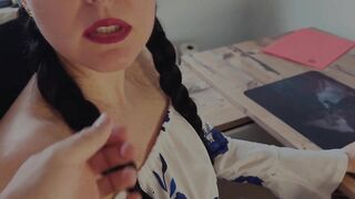 Entertained my bored stepsister in her room with a oral pleasure and came hard in her throat