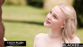 BLACKED Charming Petite Golden-haired Avrora Can't Resist Her Large Sister's Stud's BBC