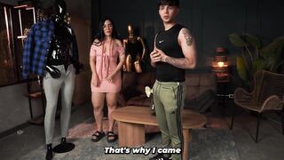 mother I'd like to fuck dressmaker ends up measuring her client's 23 cm dick. - BIgJackson & SarahBlack