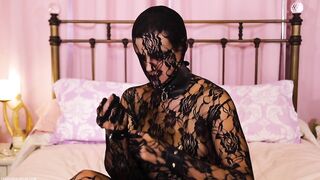 Lace Zentail Costume and Gag Masturbation - Penny Barber Fetish Web camera Show