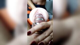 Locktober - Cage 14: Trick or Tease: Metal Cage Upgrade & Fake Twat Pleasure!