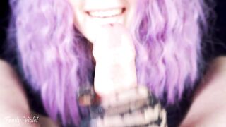 Intensive tugjob in transparent ebony lace gloves! This babe quickly jerks off his wang and enjoys large cum