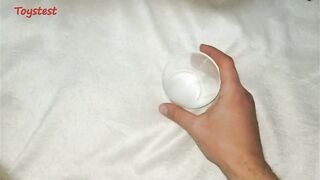 That babe collects his cum in glass and put in all throughout medicine syringe