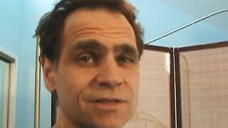 Golden-haired hottie gets bazookas pegged whilst blind folded