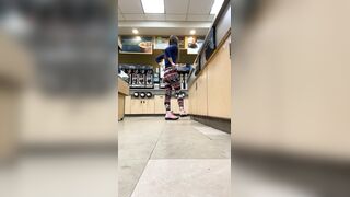 Nicolemyraaa flashes petite breasts in gas station