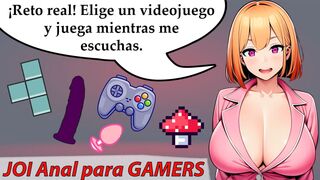 Spanish audio JOI - See out! For gamers who love anal, don't miss this perverse JOI.