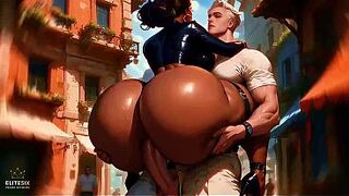 Large Butt Darksome Skin Interracial Looping PMV Edit with Groans (100% AI Generated 4K)