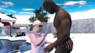 big beautiful woman Unshaved Granny Screwed Hard by 2 Monster BBC (CG Simulator)