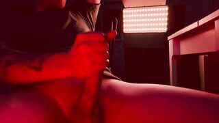 Your lascivious neighbor jerking of his hard shlong on u