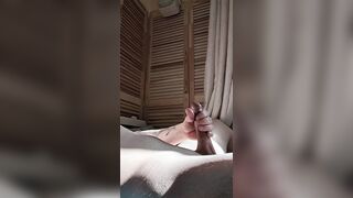 Fine morning stroking hard penis