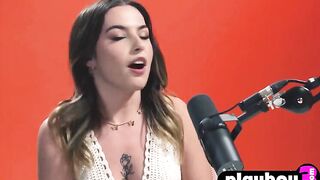 Hot sweetheart talked about her sex and enjoyed hawt masturbation after interview