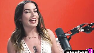 Hot sweetheart talked about her sex and enjoyed hawt masturbation after interview