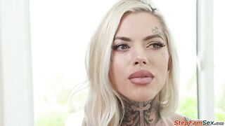 Alex Mack is flabbergasted when Chantal Danielle shows up.The breasty tattooed hottie appears to be to be his stepcousin and truly wishes to get drilled by him