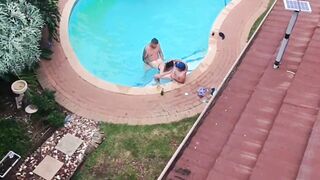 Caught a outdoor swimming pool fuckfest whilst flying my fpv drone