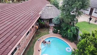 Caught a outdoor swimming pool fuckfest whilst flying my fpv drone