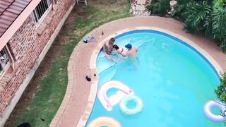 Caught a outdoor swimming pool fuckfest whilst flying my fpv drone