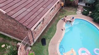 Caught a outdoor swimming pool fuckfest whilst flying my fpv drone