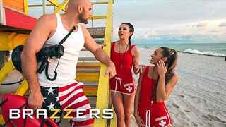 BRAZZERS - Lifeguards MacKenzie Mace & Kylie Rocket Convince Their Co-worker JMac To Bang 'em The one and the other