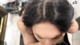 sexy mother i'd like to fuck sucked two rods and got a mouthful of cum