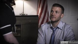 Hawt politicians wife Evelyn Claire has her ways to shut a journalist up.The brunette hair begins sucking his penis and seals the deal with her vagina