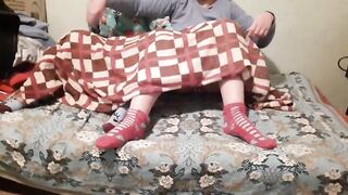 Our risky lesbo mutual masturbation next to my stepmom