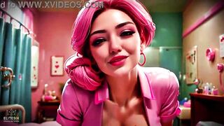 Pink Haired Bimbo Nurse vs Patients Screw and Oral-sex (100% AI Generated 4K)