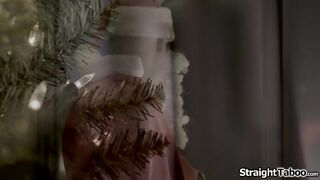 Teen Emily Willis is happily surprised Santa is visiting her in her bedroom.The petite boobs brunette hair will do everything to get onto the fine cutie list