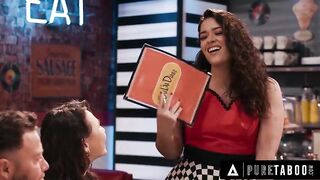 Guy Raw Bangs Honey In Restaurant