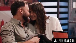 Guy Raw Bangs Honey In Restaurant