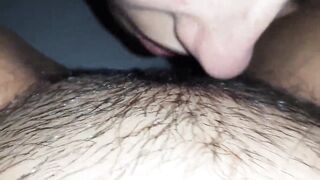 I woke up my stepmom by licking her bushy vagina
