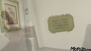 MOFOZO.com - Brunette hair Office Worker Is Sucking Weenie In The Throne room