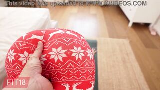 Fit18 - Gina Gerson - Christmas Yoga Workout And POV Screw With Super Slim Russian