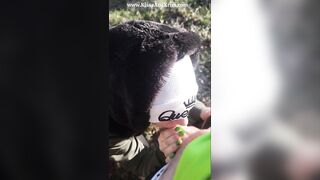 Public Mama Large Lips suck large HEAD Wang Oral Busted in the forest