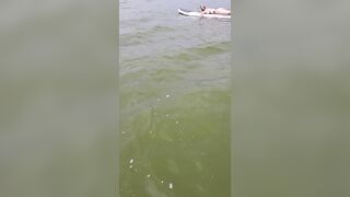 Surfer Angel show my Vagina on the public beach