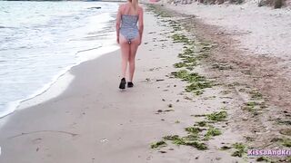 Pick Up A Married Woman in swimsuit on the beach - in Public
