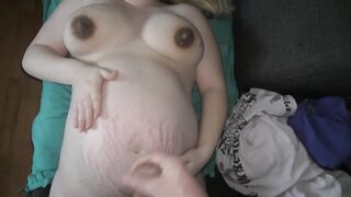 Meliss_vurig preggy 37 weeks spunk fountain on abdomen large melons