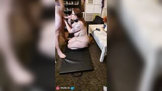 Kate gets choked and pounded from behind as Jay pulls her lead.