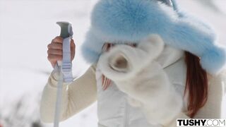 TUSHY Anal Obsessed Gal Eve Ravishing Seduces Clemence Audiard And Her Boyfriend At The Chalet