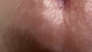Precum oozing close up