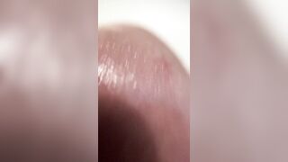 Precum oozing close up