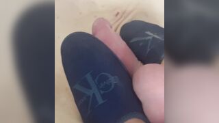 Giving the bestie footy with my blue slippers on.