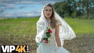 BRIDE4K. 3some with hawt teen bride with natural titties in the car
