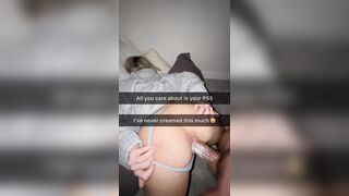 Cheating nineteen yo GF in College Dorm Sends CREAMPIED SNATCH to Boyfriend BC of PS5 games