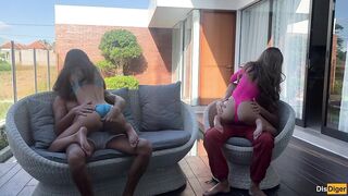 2 Couples Bang By The Pool at a Home Party
