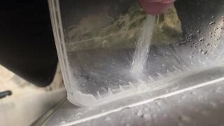 Pissing all over cheap kitchen cabinet door