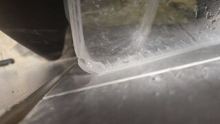 Pissing all over cheap kitchen cabinet door