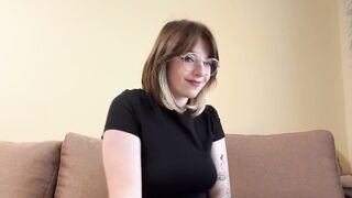 Pretty brunette hair shows off her lush titties